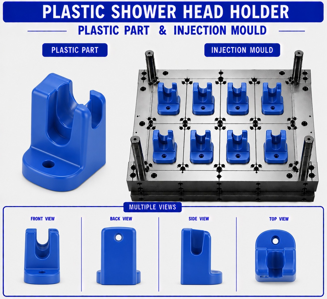 Plastic Shower Head Holder Mould and Moulding Service